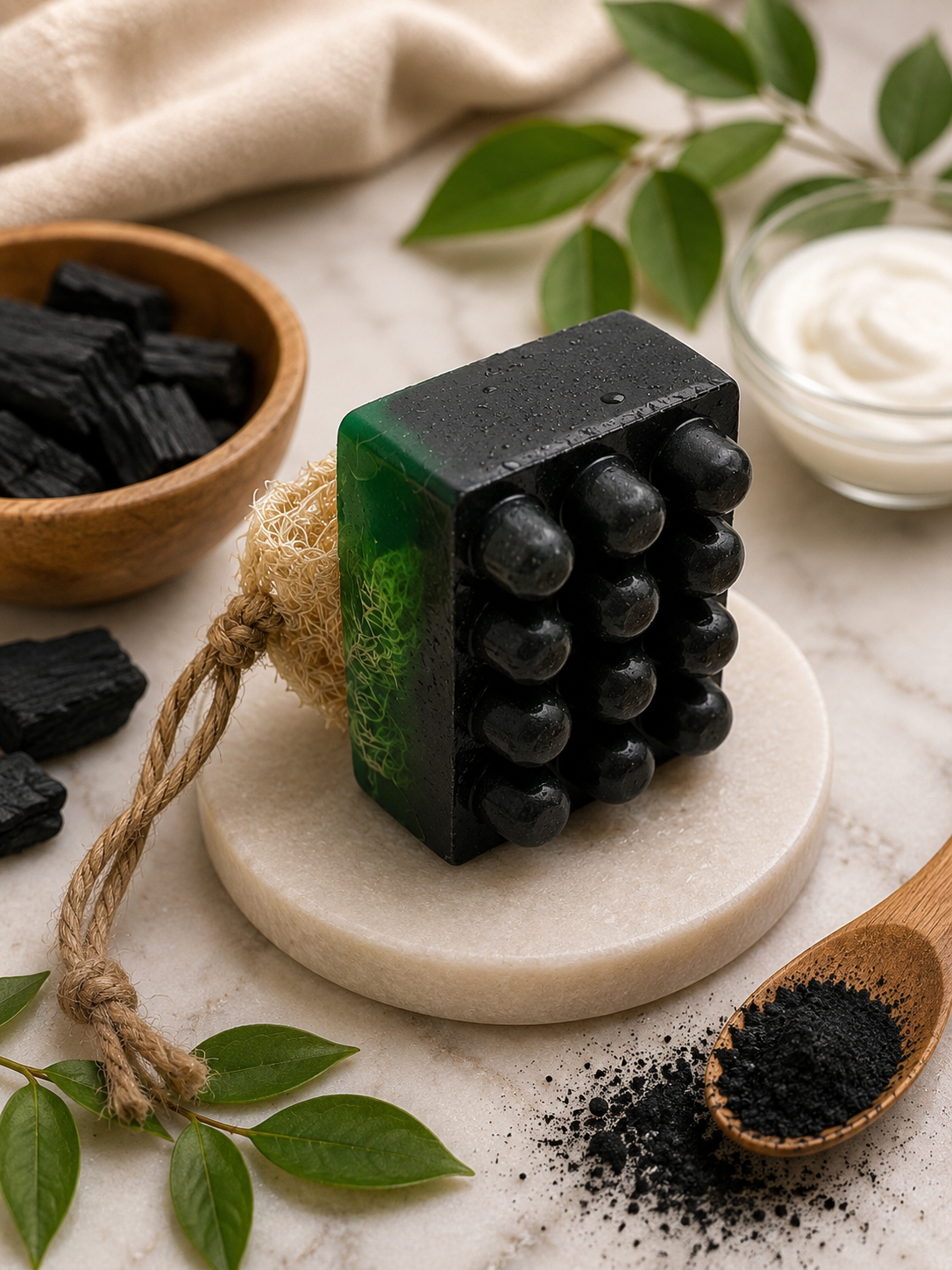 Activated Charcoal Loofah Soap
