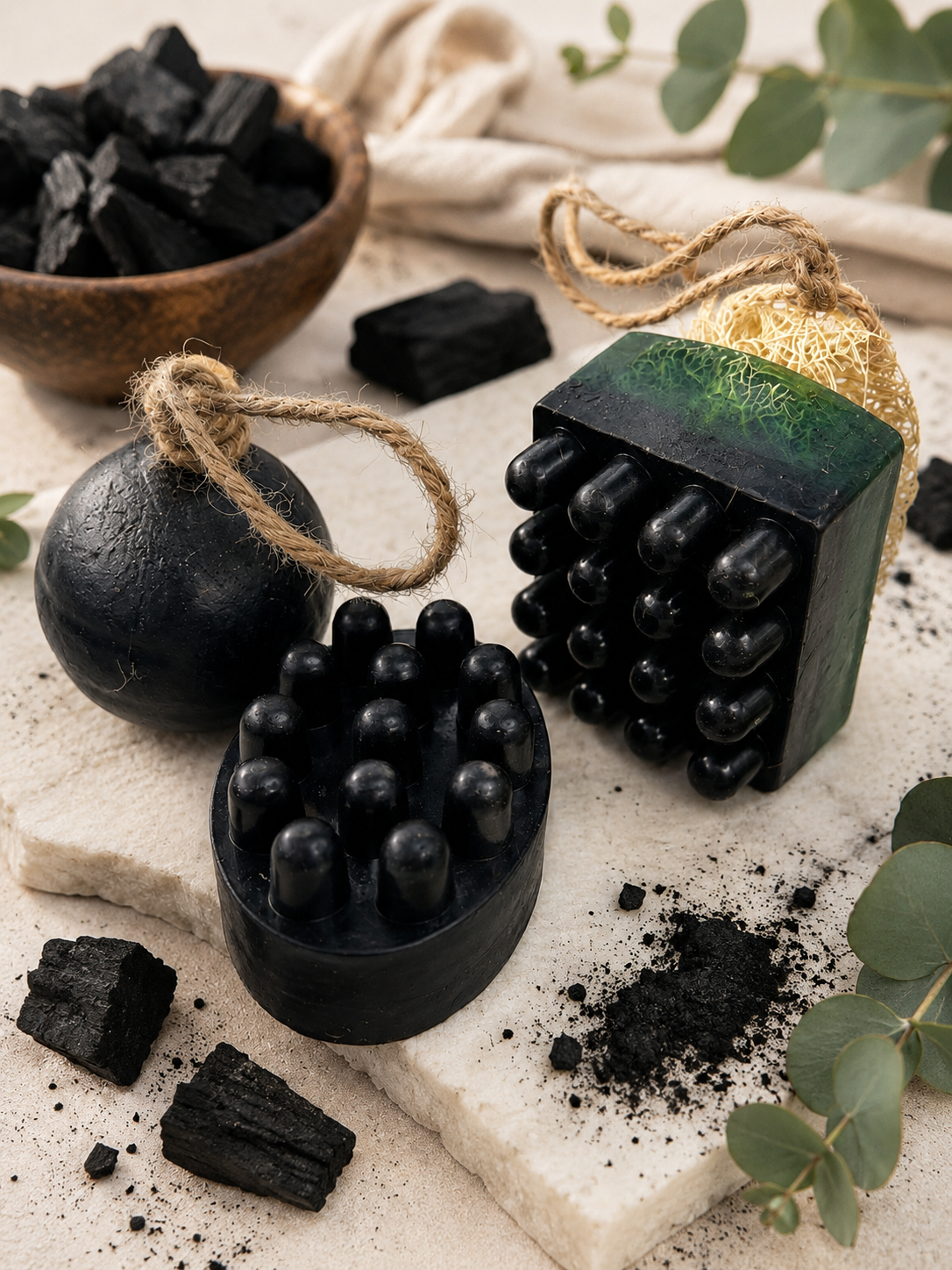 Activated Charcoal Loofah Soap