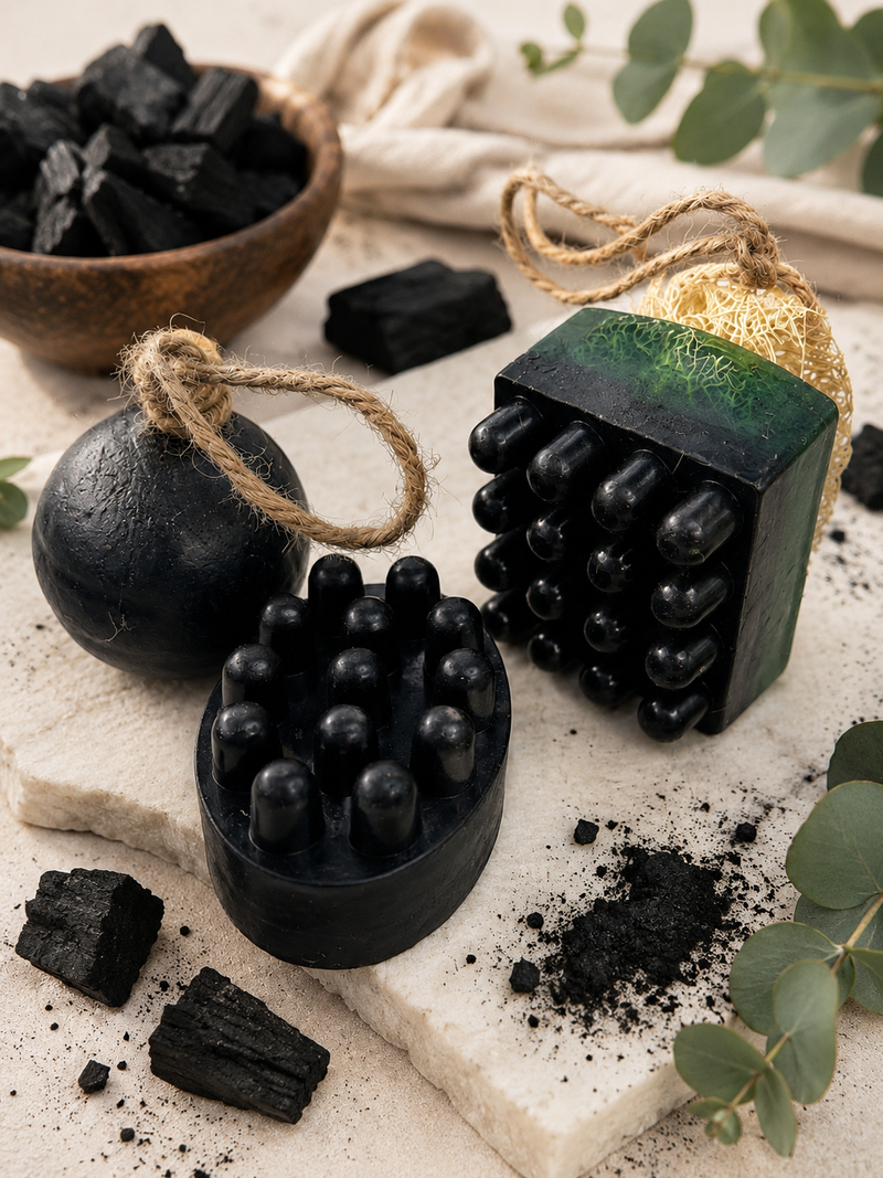 Activated Charcoal Loofah Soap